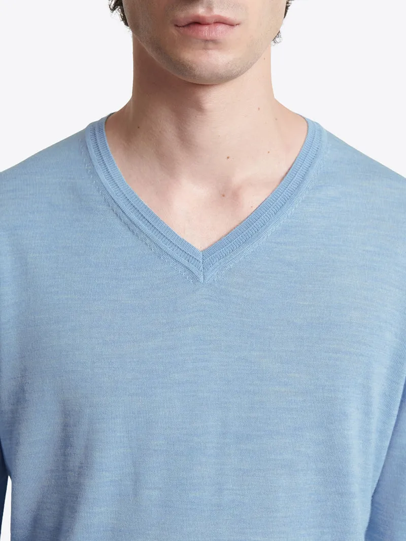 Pull col v 100% laine mérinos
