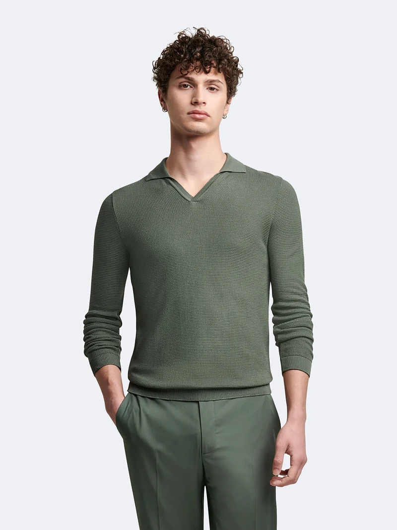 Pull col polo en v