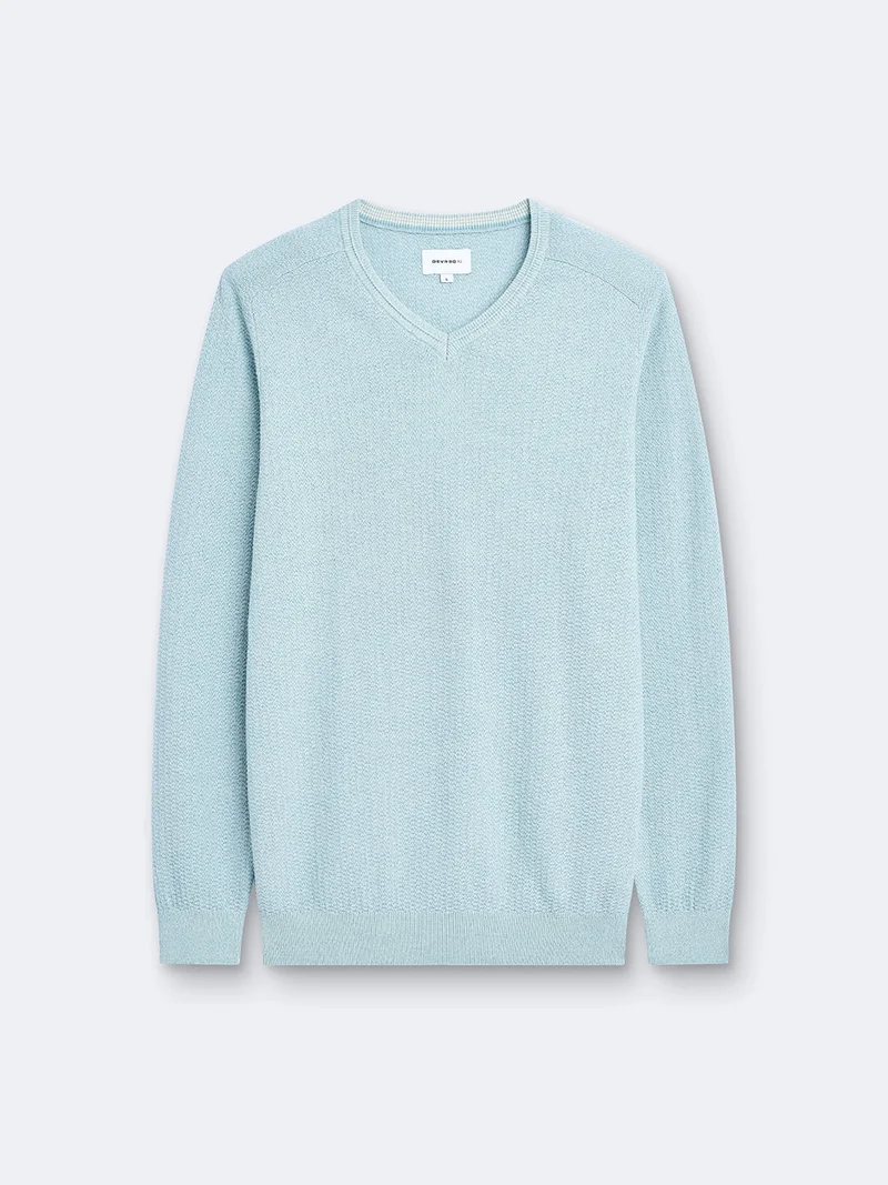 Pull col V en coton