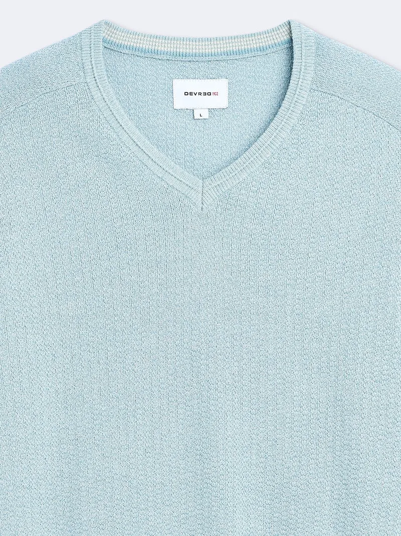 Pull col V en coton