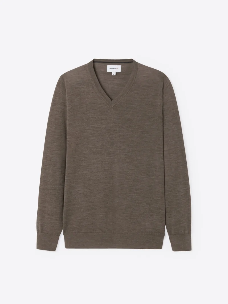 Pull col v 100% laine mérinos