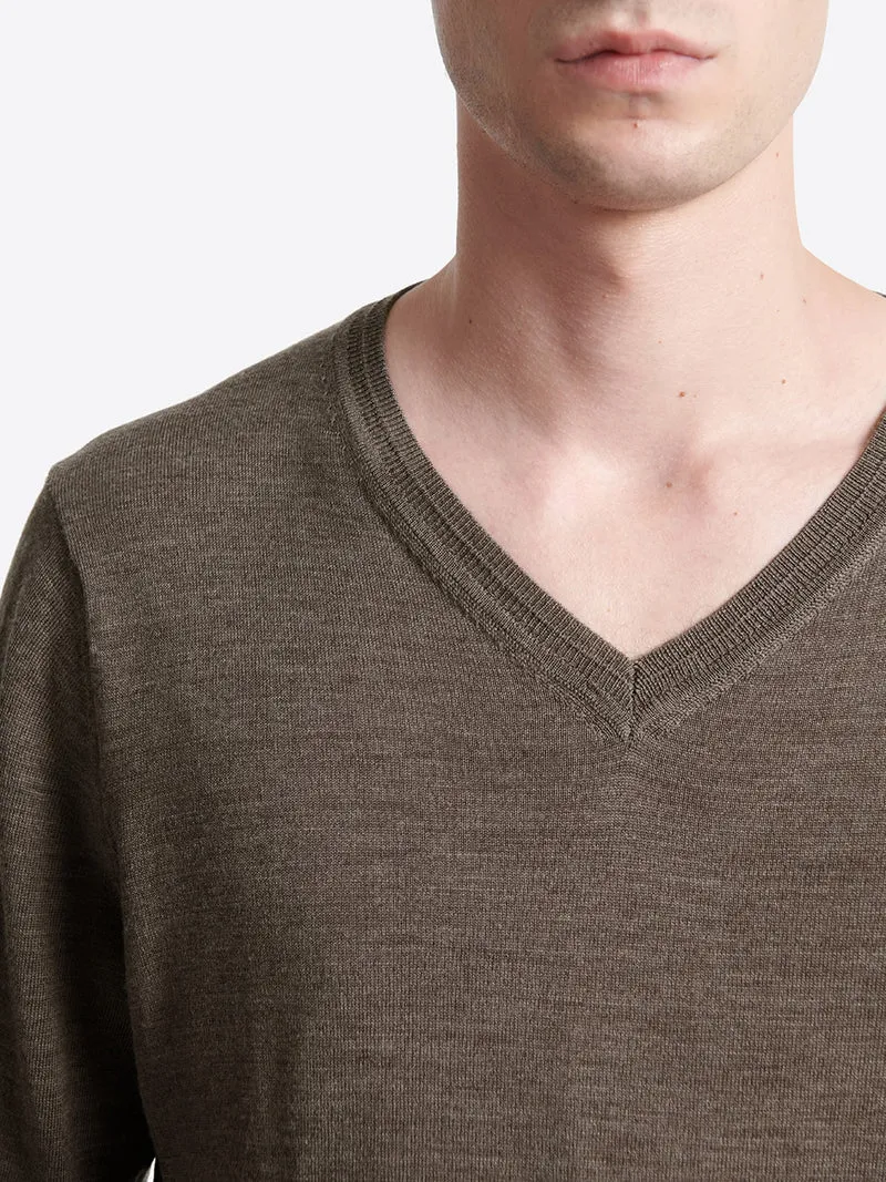 Pull col v 100% laine mérinos