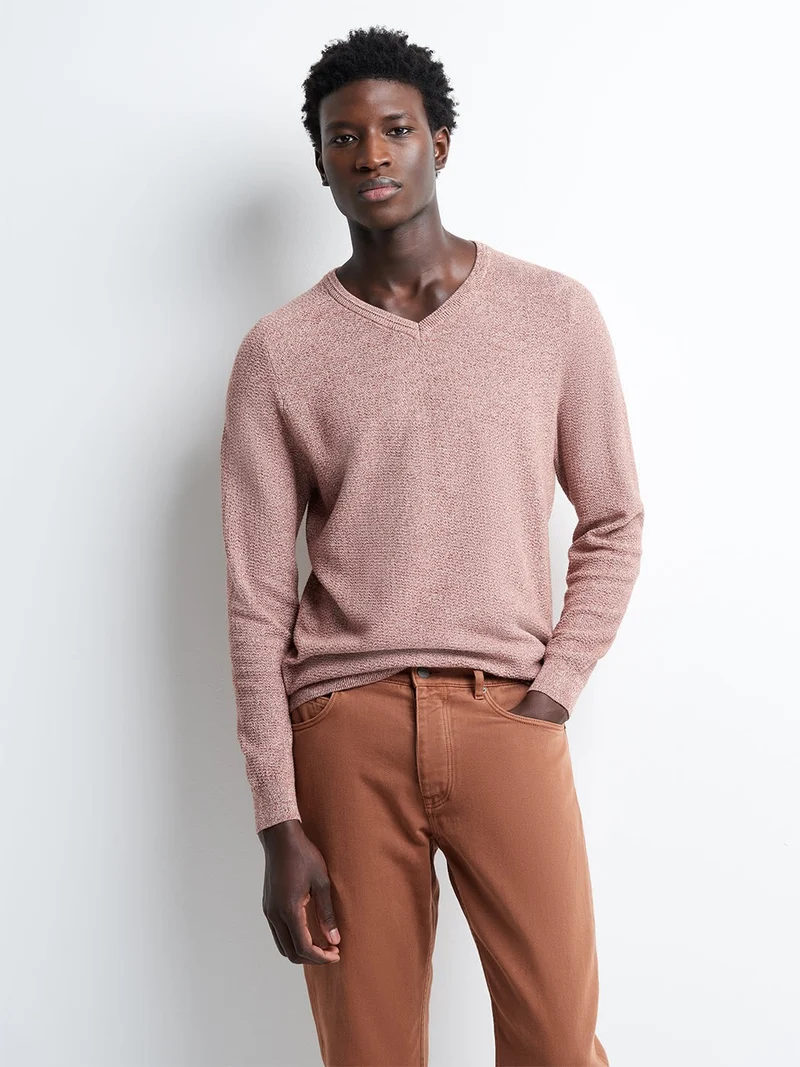 Pull col V en coton