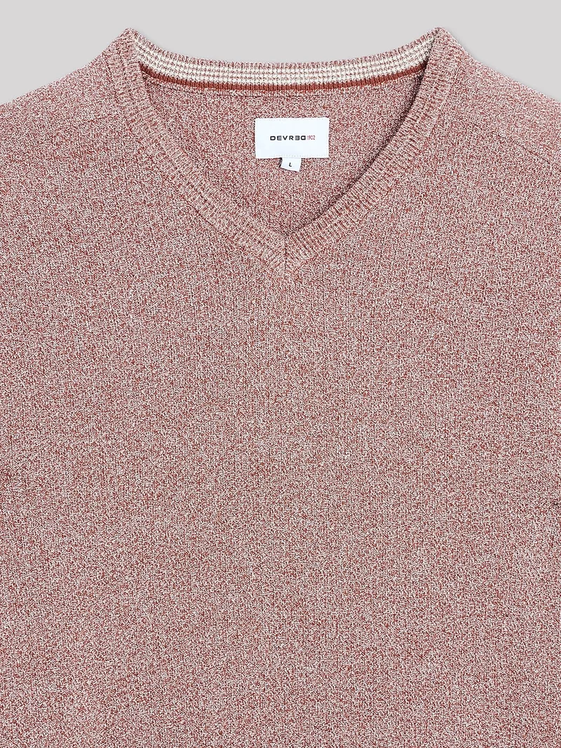 Pull col V en coton