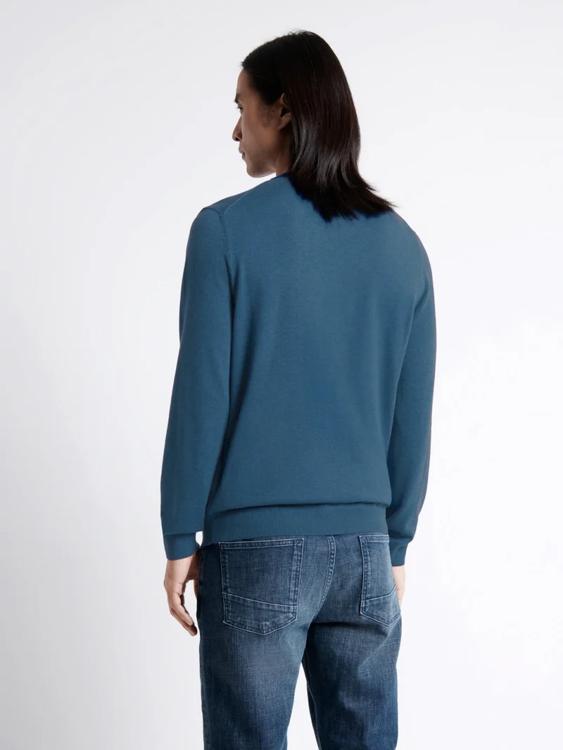 Pull col v en 100% coton bio