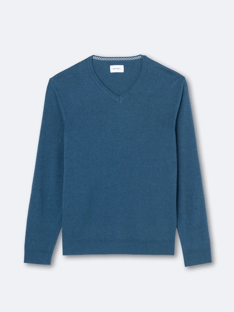 Pull col v en 100% coton bio