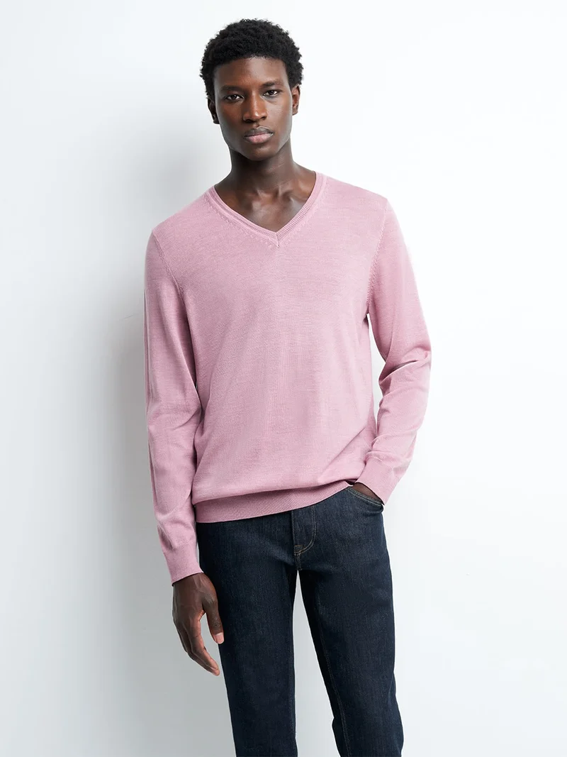 Pull col V en laine mérinos