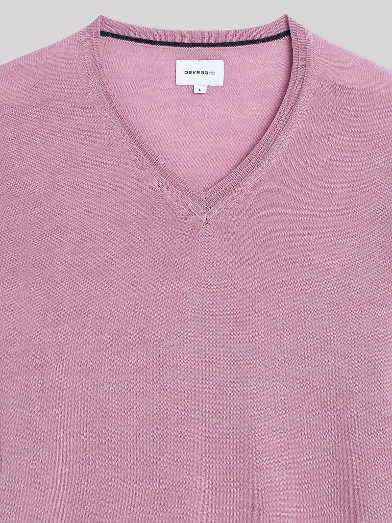 Pull col V en laine mérinos