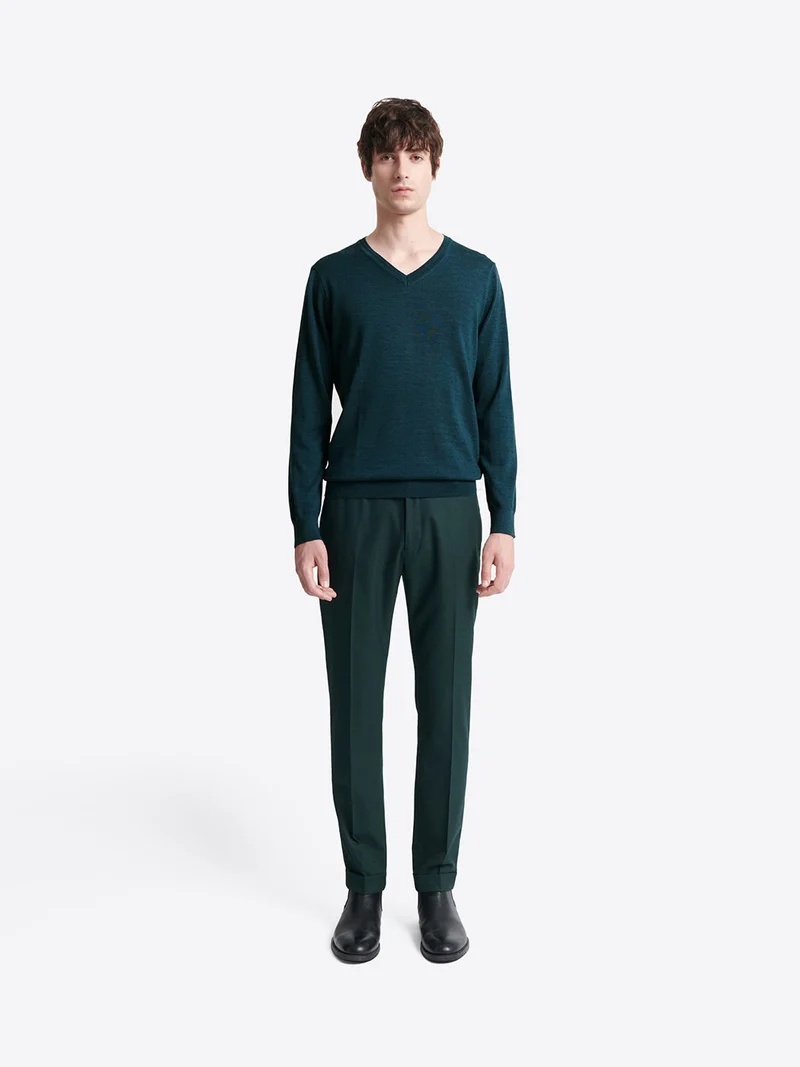 Pull col v 100% laine mérinos