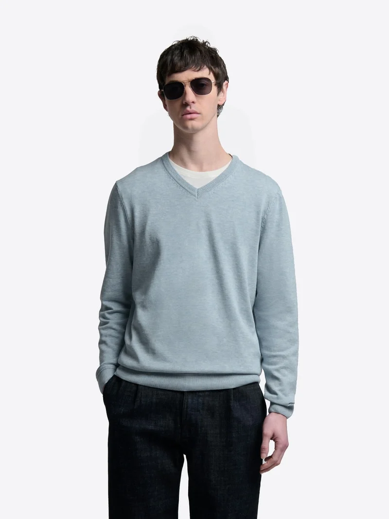 Pull col V en coton bio