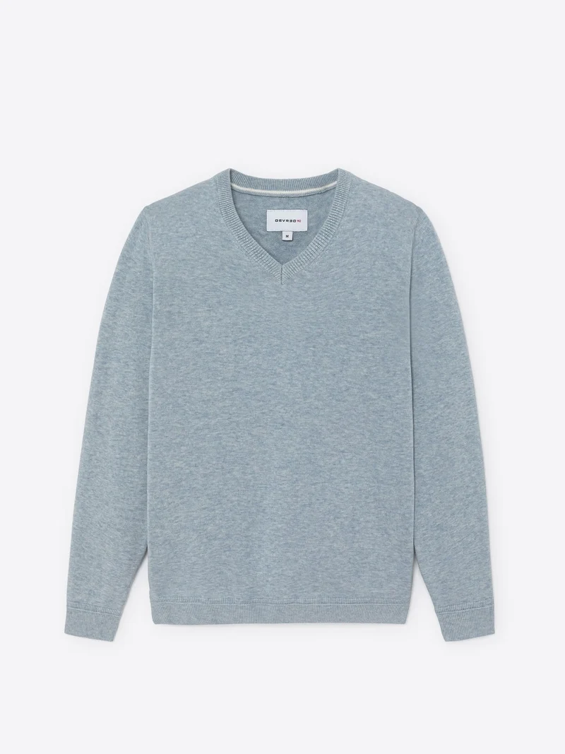 Pull col V en coton bio