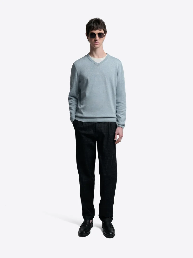 Pull col V en coton bio