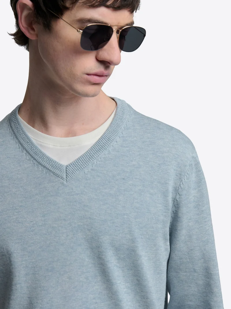 Pull col V en coton bio