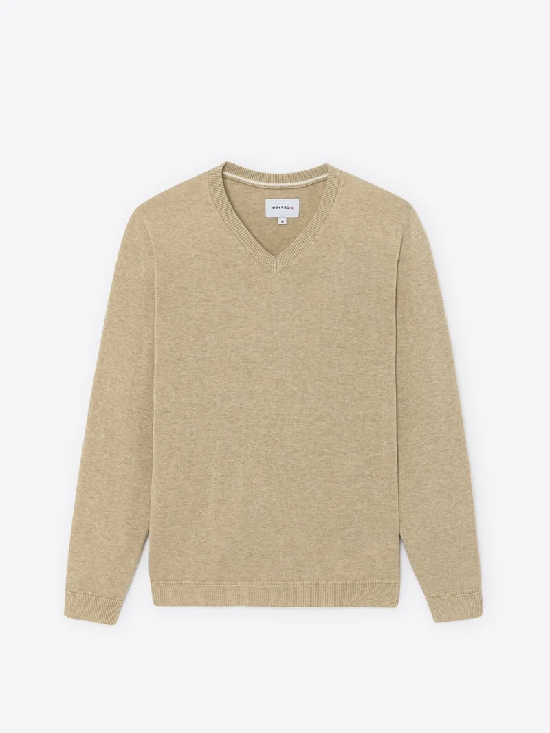 Pull col V en coton bio