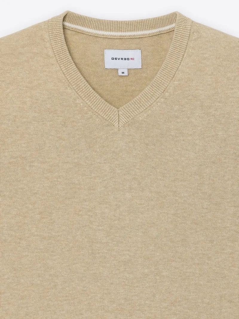 Pull col V en coton bio