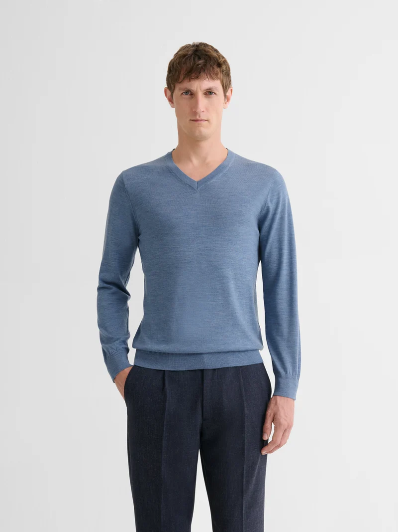 Pull col V en laine Mérinos
