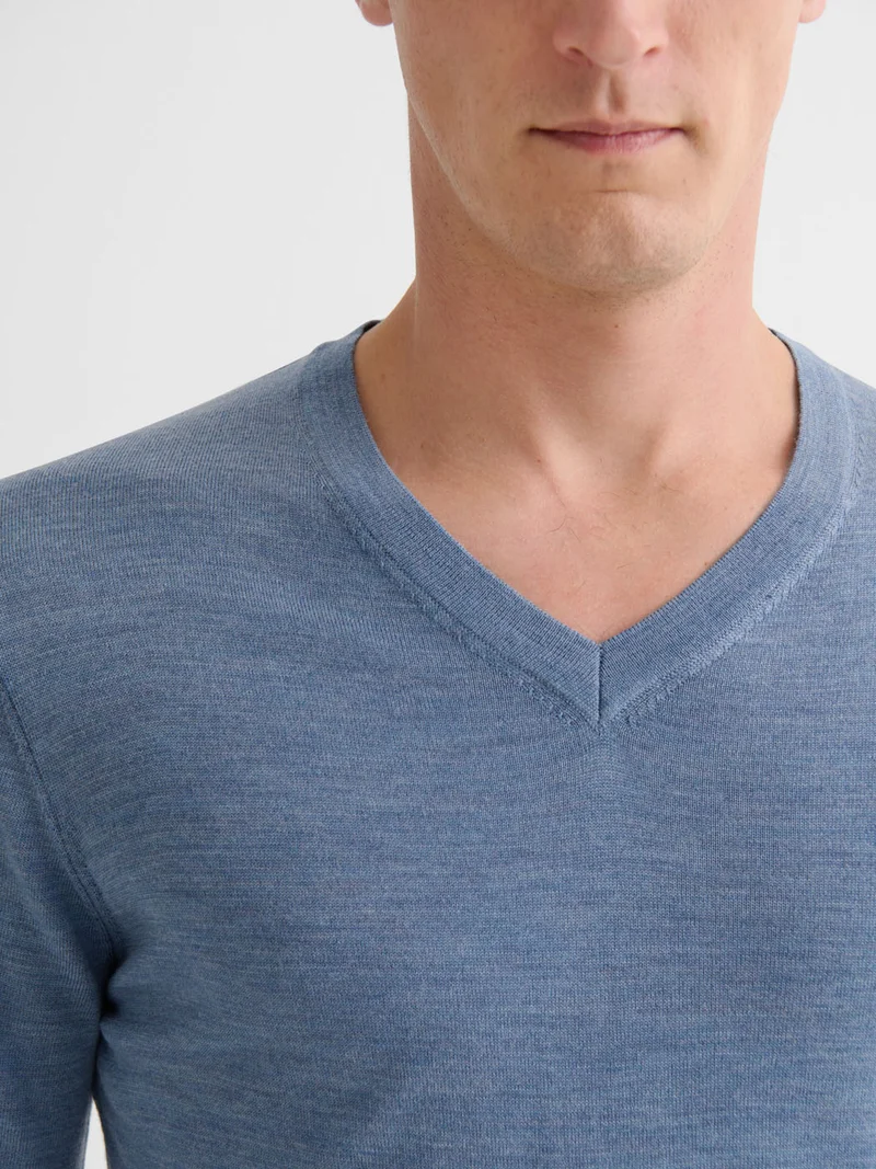 Pull col V en laine Mérinos