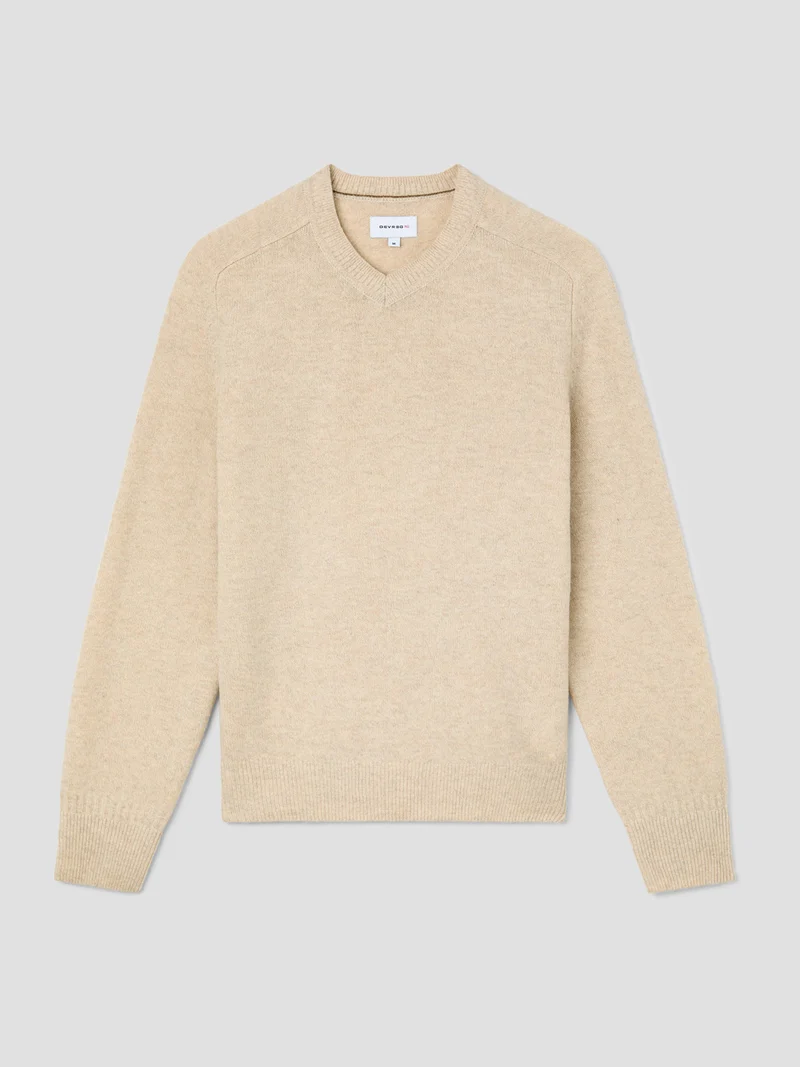 Pull col V en laine mélangée