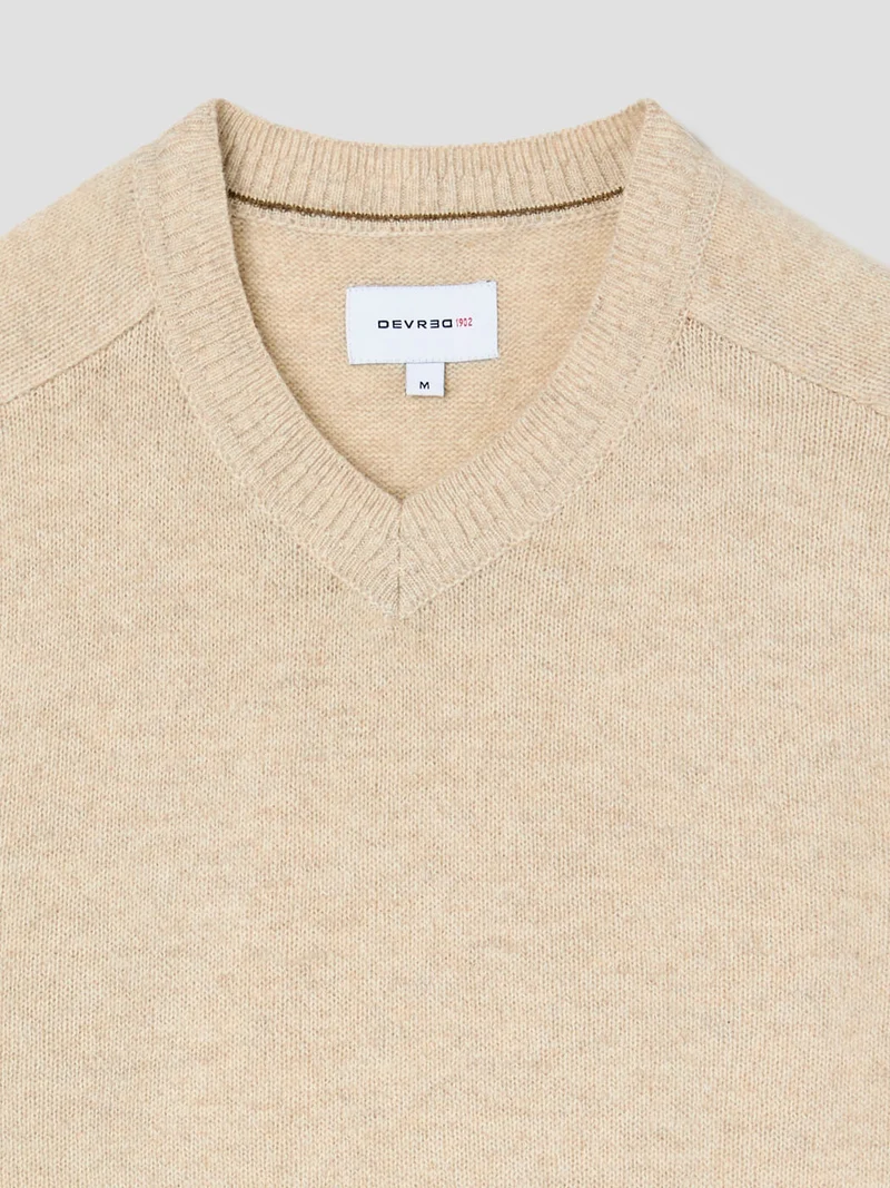 Pull col V en laine mélangée