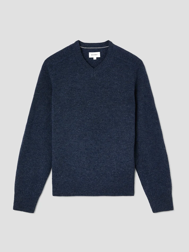 Pull col V en laine mélangée