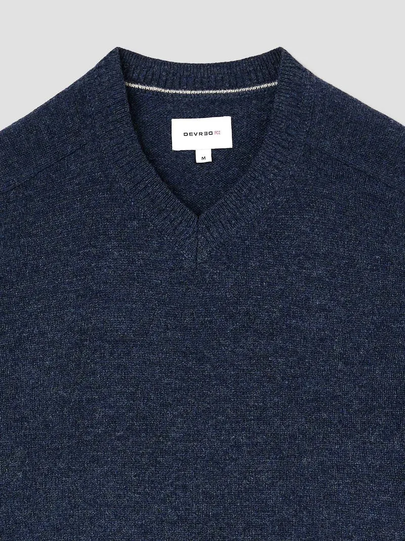 Pull col V en laine mélangée