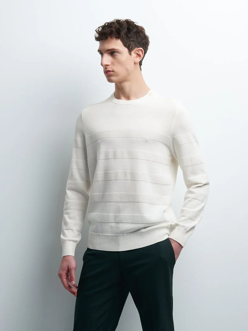 Pull col rond en coton
