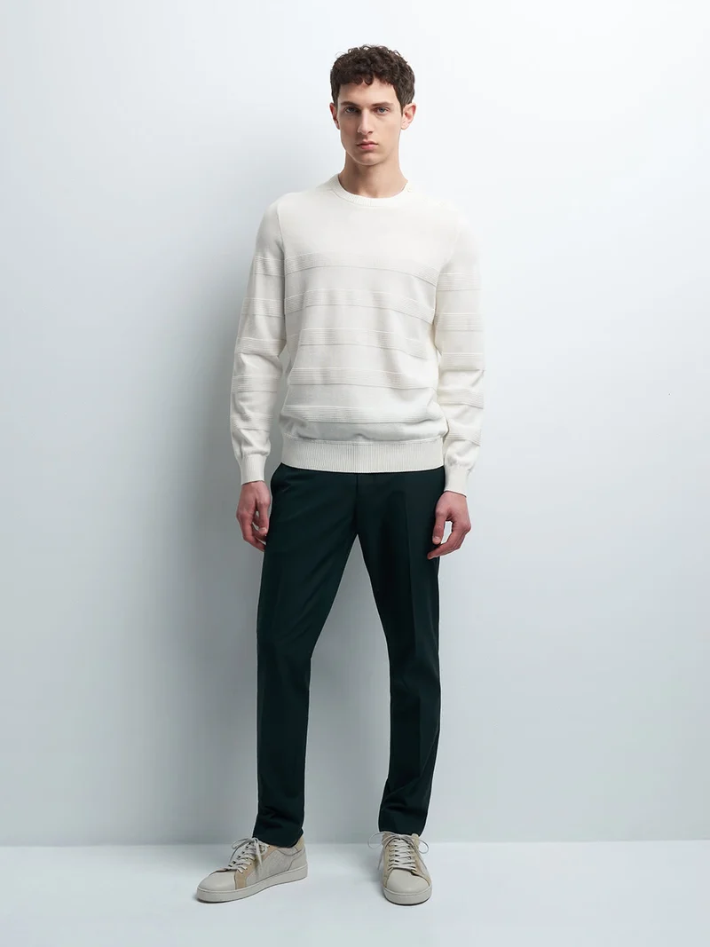 Pull col rond en coton