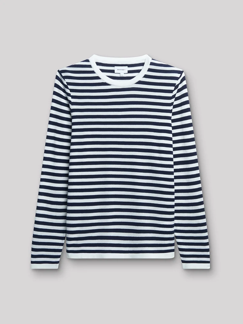 Pull col rond marinière