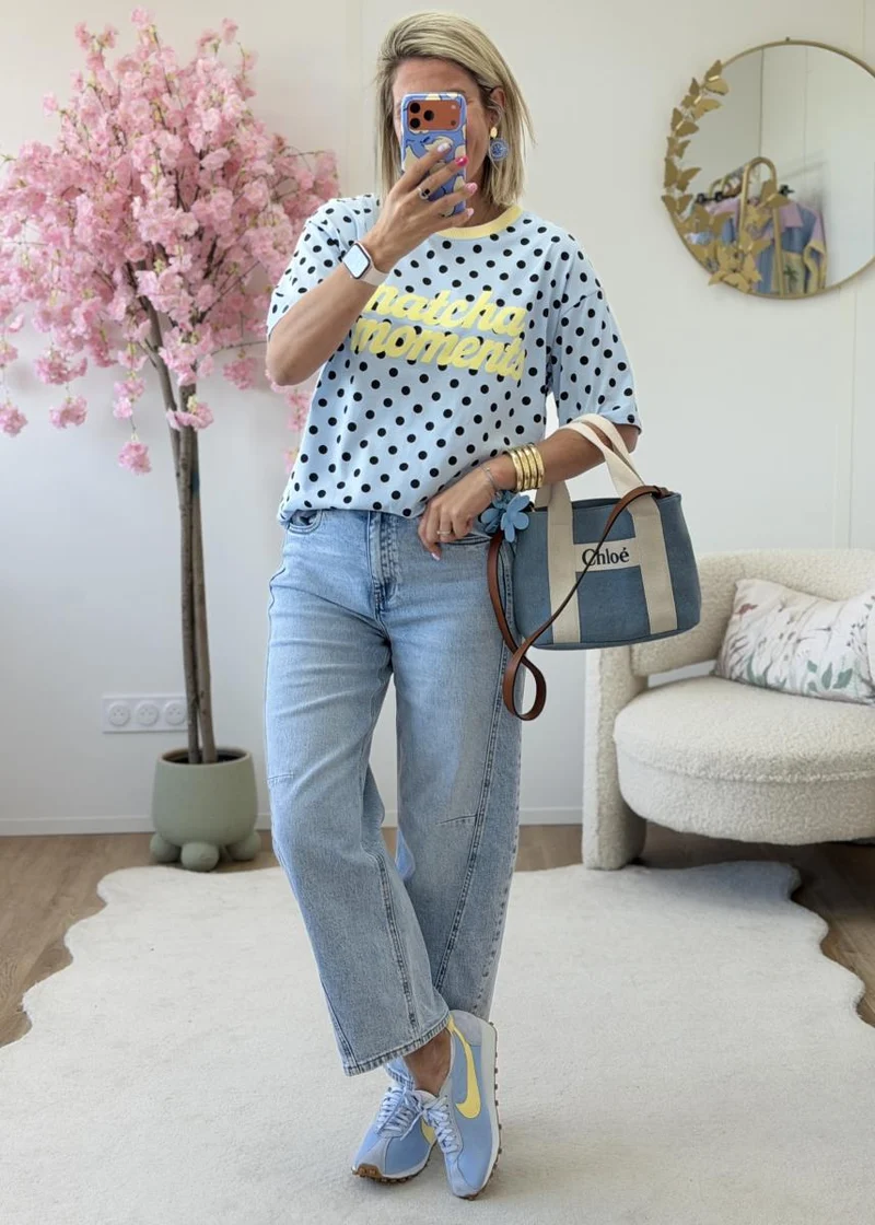 T shirt matcha bleu