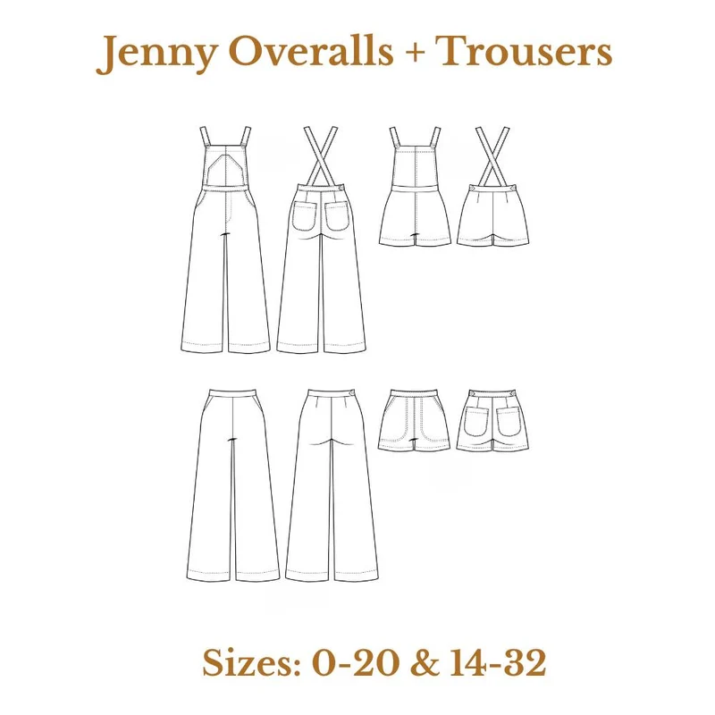 PATRON DE COUTURE PDF | Salopette & Pantalon Jenny | Closet Core | BILINGUE (FR/EN)