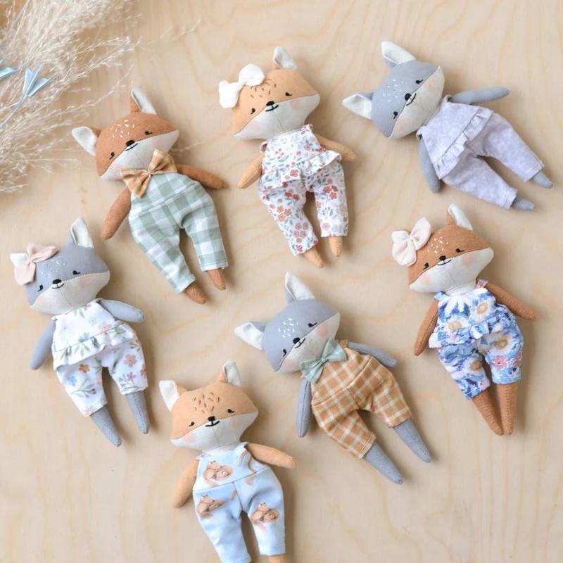 PATRON DE COUTURE PDF | Mini poupées renard & loup | Mes Petites Lunes