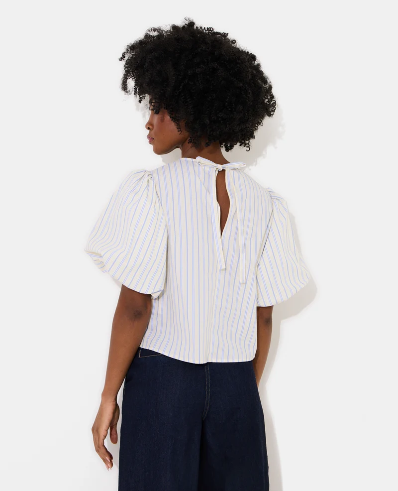 Blouse rayée manches ballons