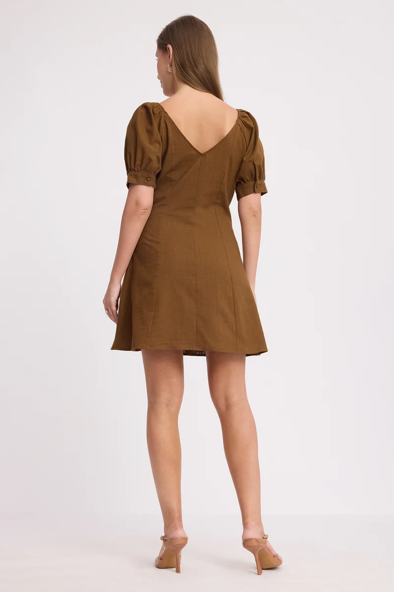 Nanu|100% Cotton Princess Panel Mini Dress