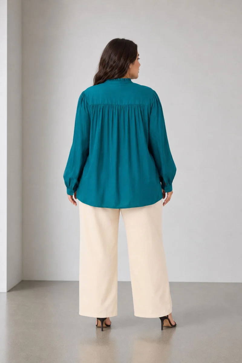 Eilra|100% Viscose Button Down Top