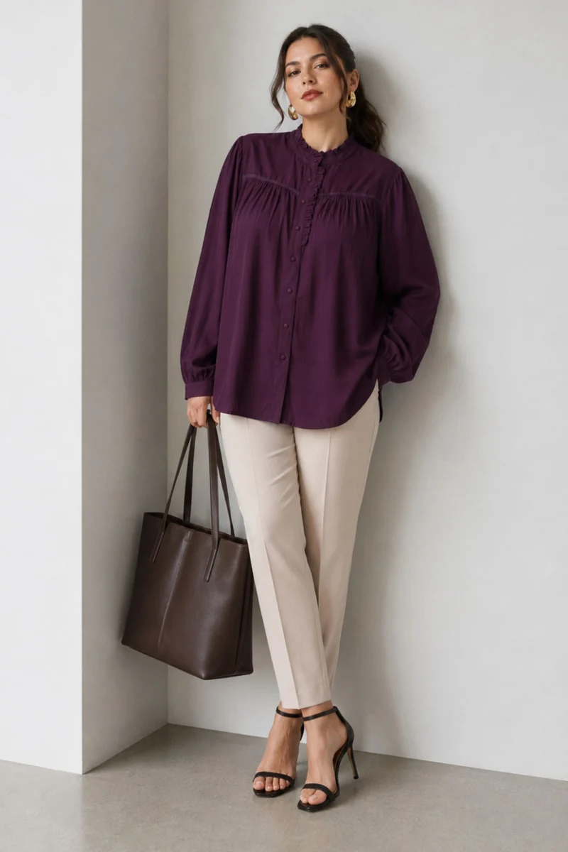 Amaetzi|100% Viscose Button Down Top