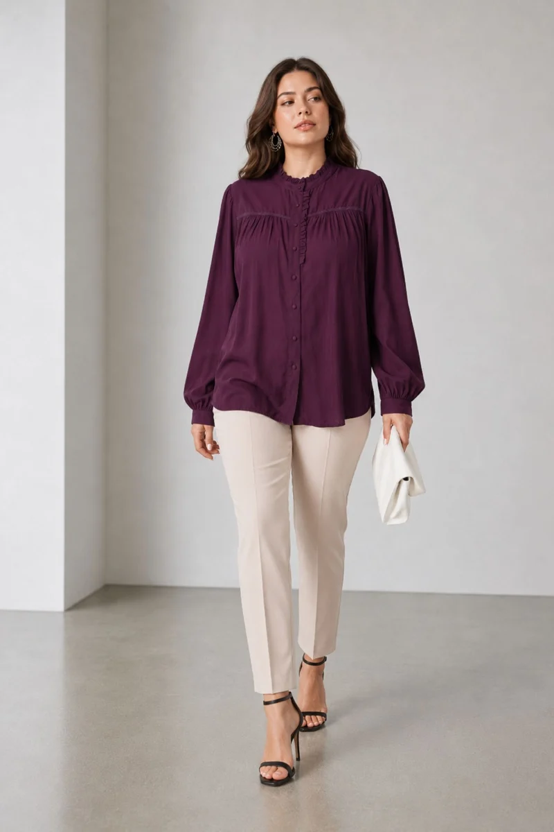 Amaetzi|100% Viscose Button Down Top