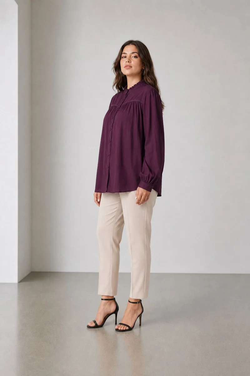 Amaetzi|100% Viscose Button Down Top