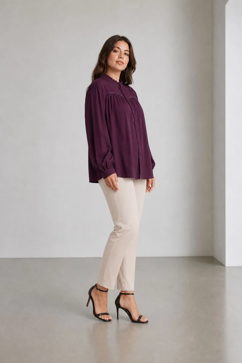 Amaetzi|100% Viscose Button Down Top