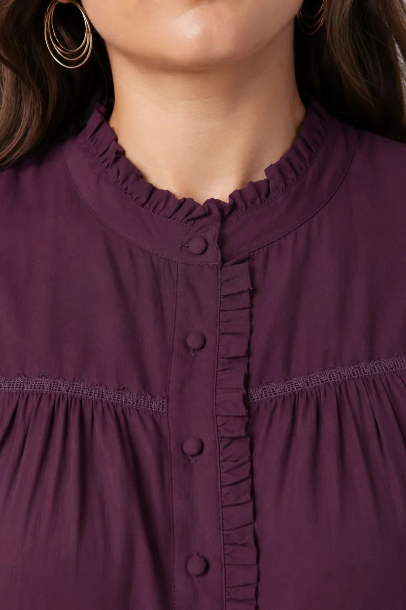Amaetzi|100% Viscose Button Down Top
