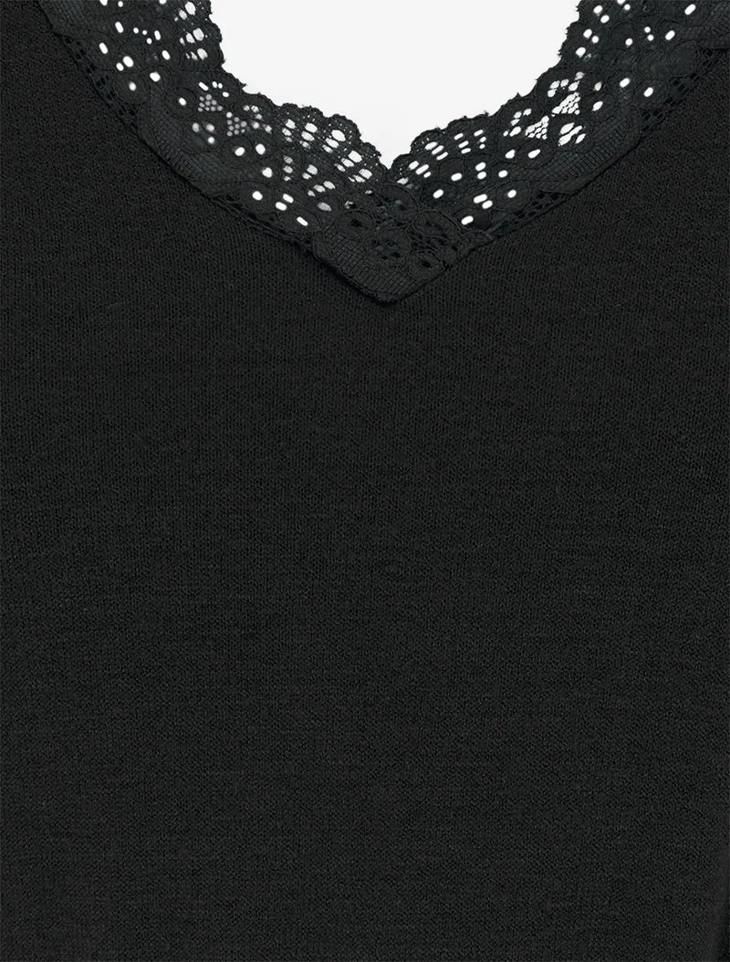 Robe droite bicolore - Noir