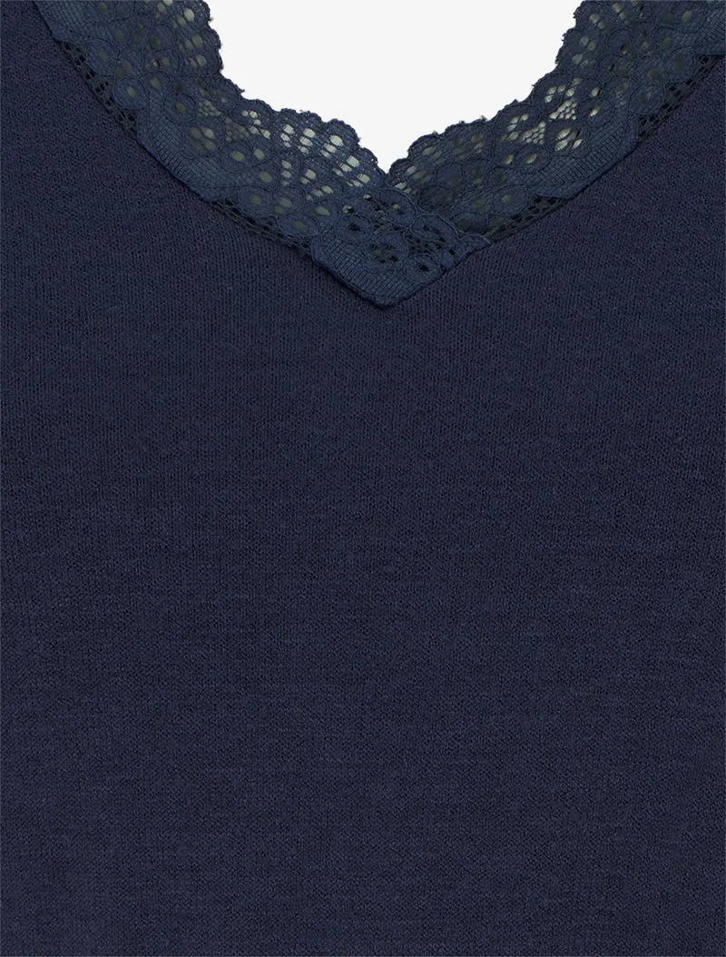 Robe droite bicolore - Marine