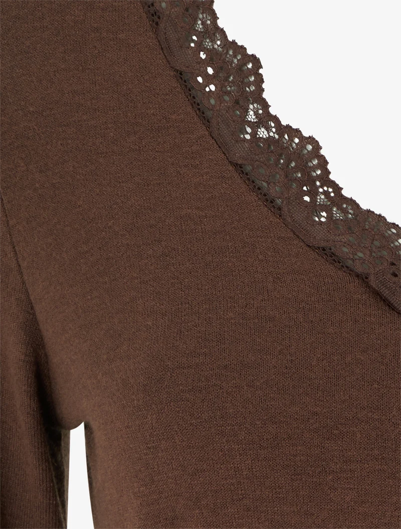 Robe droite bicolore - Marron