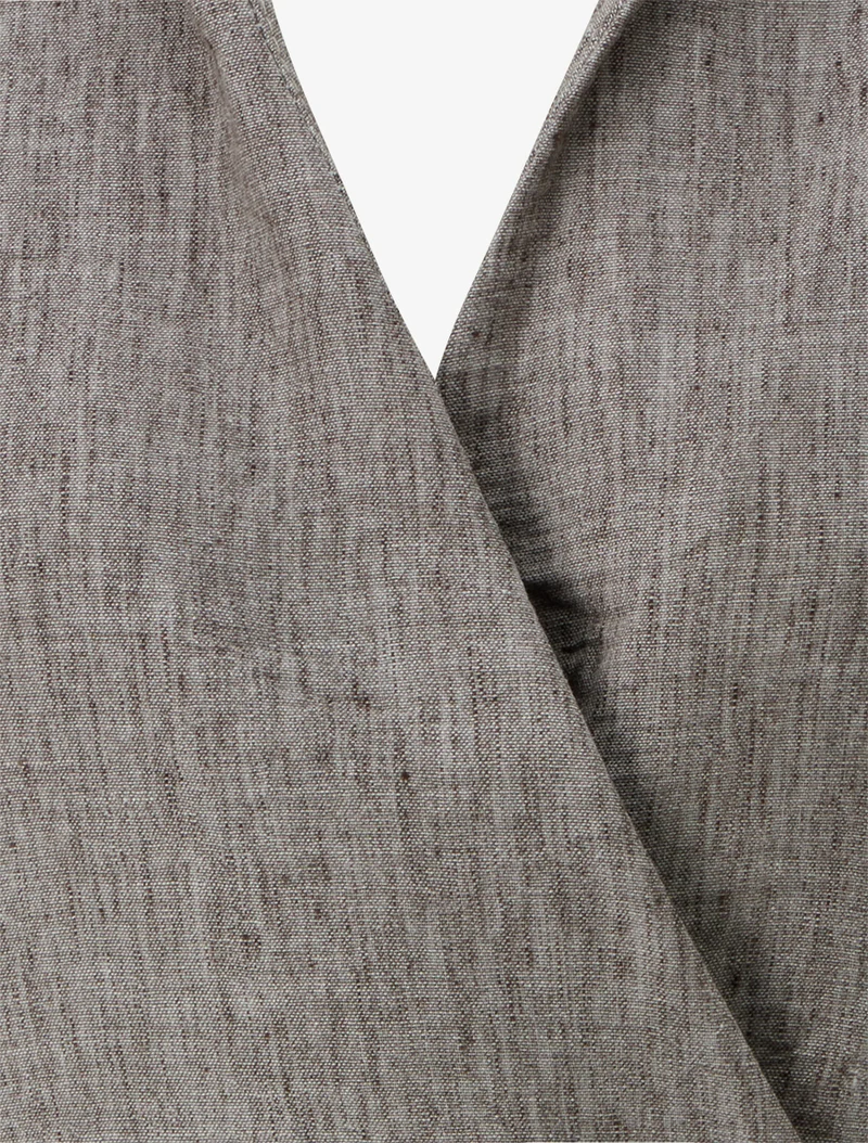 Blouse élastiquée à col cache-coeur - Marron chiné