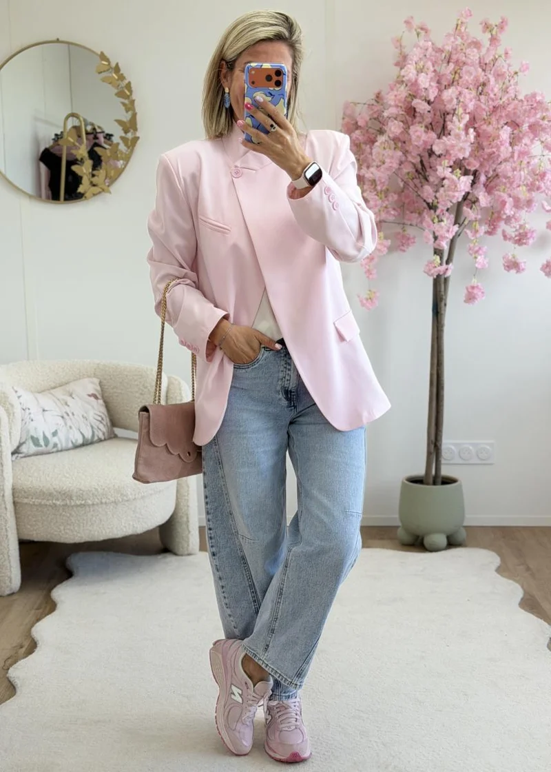 Blazer asymetrique rose