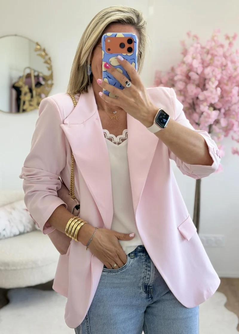 Blazer asymetrique rose