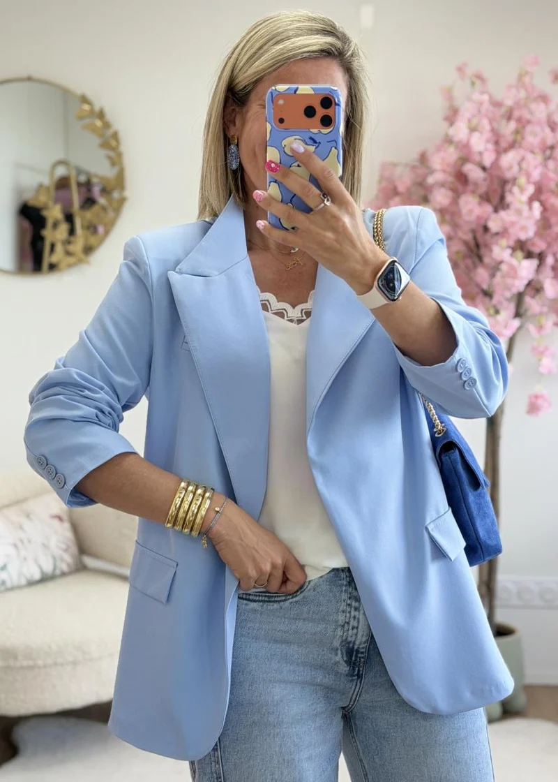 Blazer asymetrique ciel