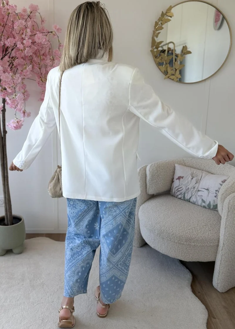 Blazer asymetrique blanc