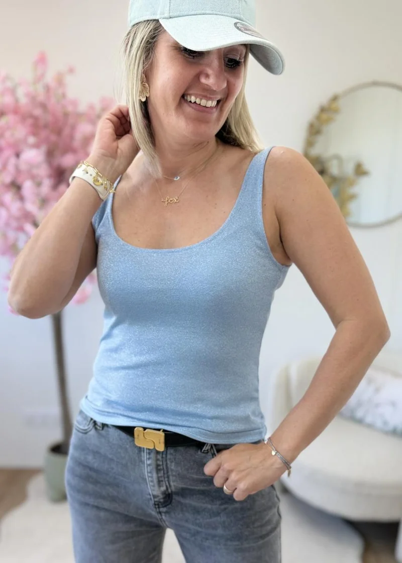 Top Terry bleu