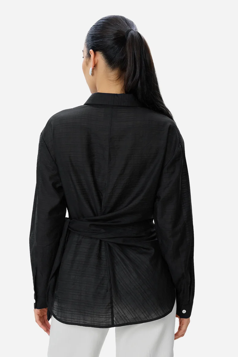 Aggie|Viscose Side Tie-Up Shirt