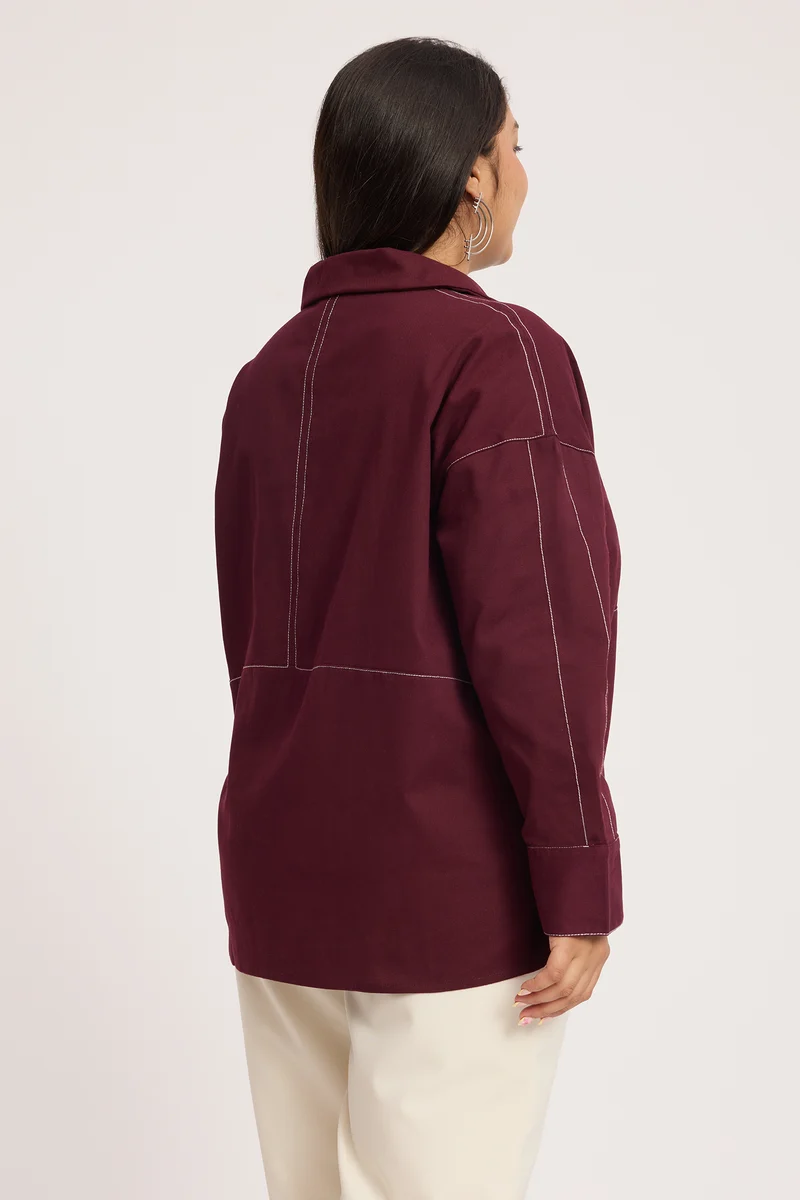 Aisra|100% Cotton Half Placket Shirt